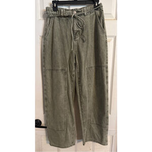 American Bazi Olive Wide Leg Pants